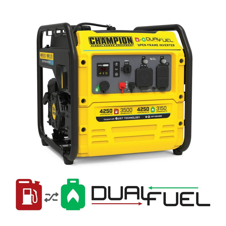 skandale forskel råolie Champion Power Equipment 4250 Watt Dual Fuel Pull Cord Start Inverter  Generator - Walmart.com