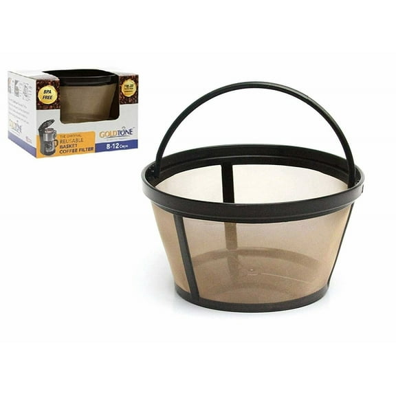 GoldTone Reusable 8-12 Cup Coffee Basket for All Mr. Coffee Machines and Makers - Replacement Permanent Mr Coffee Filter - BPA Free - 1 Pack