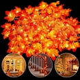 thumbnail image 7 of Thanksgiving Maple Leaves String Lights Lighted Fall Garland, Battery Operated Total 20 Ft 40 LED Fall Leaves Lights for Indoor Outdoor Holiday Autumn Home Party Harvest Decor, 7 of 7