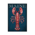 thumbnail image 1 of Maine - Red Lobster - Typography - Lantern Press Artwork (16x24 Framed Gallery Wrapped Stretched Canvas), 1 of 1