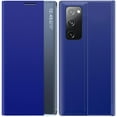 thumbnail image 1 of Smart Clear View Flip Phone Case Leather Kickstand Cover for Samsung Galaxy S21 Ultra (Blue), 1 of 4