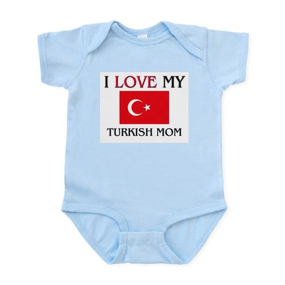 CafePress - I Love My Turkish Mom Infant Bodysuit - Baby Light Bodysuit, Size Newborn - 24 Months