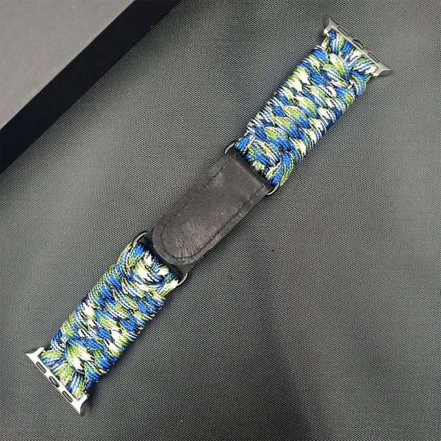 Adecuado para correa de Apple Watch Correa de reloj deportiva de nailon tejida con cuerda tipo paraguas para Apple Watch de 38/42/40/44 mm