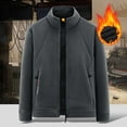 thumbnail image 2 of Dpytoraw Winter Men's Fleece Spring/Autumn Jacket With Stand Collar Zipper Casual, 2 of 5