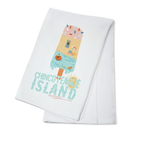 

Chincoteague Island Virginia Summer Ice Cream Scene (100% Cotton Tea Towel Decorative Hand Towel Kitchen and Home)