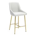 thumbnail image 1 of Zuo Modern Madelaine Counter Chair, White & Gold (Set of 1), 1 of 12