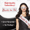 Bachelorette Sash "Bride to Be" and Glasses for Bridal Shower & Bachelorette Party - Embroidered Lace