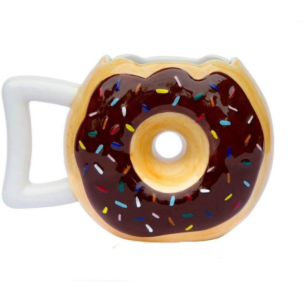 Ceramic Donut Mug Delicious Chocolate Glaze Doughnut Mug with