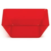 Club Pack of 48 Translucent Red Plastic Square Bowl 5"