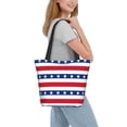 thumbnail image 7 of Kll Tote Bag For Women American Patriotic Stars And Stripes Print Shopping Grocery Reusable Bags For Office School Shopping Travel, 7 of 7