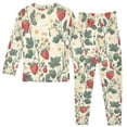 thumbnail image 2 of FORMRS Long Sleeve Top and Pants Pajama Set for Niños 2-Piece Sleepwear, Sizes 18M-8Y, Small Strawberry Pattern, 2 of 6