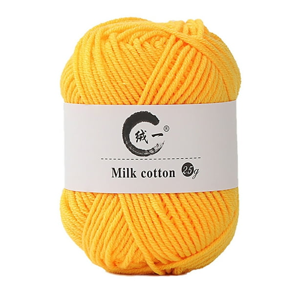 Hilo colorido para tejer a mano 25 g Madeja | Mezcla de algodón y algodón de leche suave | 4 hebras | Para ganchillo, punto, manualidades de bricolaje, ropa de bebé, bufandas, gorros | Fuerte