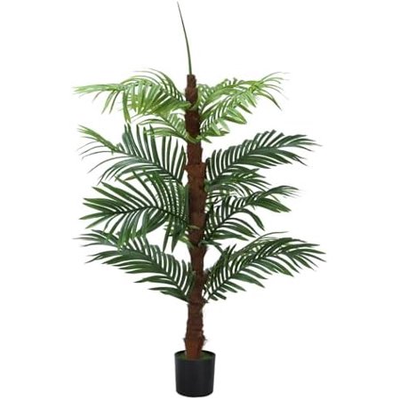 Artificial Palm Tree 4FT Modern Fake Plant Decor Faux Palm Tree for Living Room Bedroom Entryway Home Office Indoor Decor Housewarming