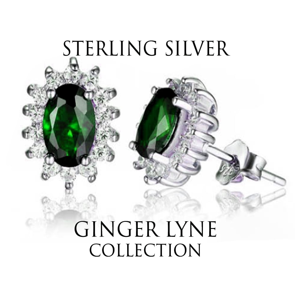 Kate Sterling Silver Purple Clear CZ Stud Earrings Womens Ginger Lyne Collection