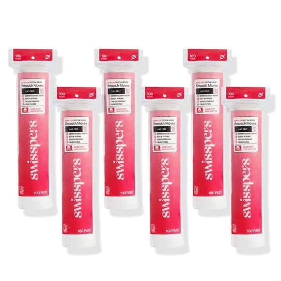 Cotton Rounds Smooth Moves UltraLuxe Swisspers, 100 unidades, 6 unidades