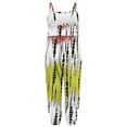 thumbnail image 4 of Toddler Girl Cute One Piece Jumpsuit Sleeveless Strap Tie Dye Rompers Summer Outfits with Pockets (1-2 Years, C Yellow), 4 of 5