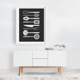 thumbnail image 2 of Monochrome Row Kitchen Utensils - Digital Art Kitchen Decor Minimalist Modern Art Geometric Line Art Black and White Abstract White Framed Wall Art Print 16 x 20 inches, 2 of 3