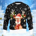 thumbnail image 5 of Christmas Sweatshirt for Men Women Long Sleeve Crewneck Loose Casual Cute Reindeer and Snowflake Print Pullover Sweatshirts, 5 of 8