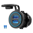 thumbnail image 1 of Car Charger Dual USB QC3.0 Motorbike Charger 12-24V LED Portable Charging Adapter  Red Light without Cable, 1 of 10