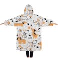 thumbnail image 2 of Oversized Wearable Blanket Hoodie,Cute Akita Dog Beagle Bulldog Rottweiler Dachshund Sherpa Blanket Hoodie with Super Pockets,Super Warm Fuzzy Pullover for Women & Men, 2 of 6