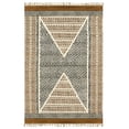 thumbnail image 2 of Casavani Hand Block Printed Black Cotton Living, Dining Room Area Carpets Square Outdoor Rug 5x5 feet, 2 of 6