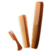 3 Piece Professional Acetate Comb Set Black - USA MADE - Pocket Comb, Mustache Beard Comb, All Purpose Comb