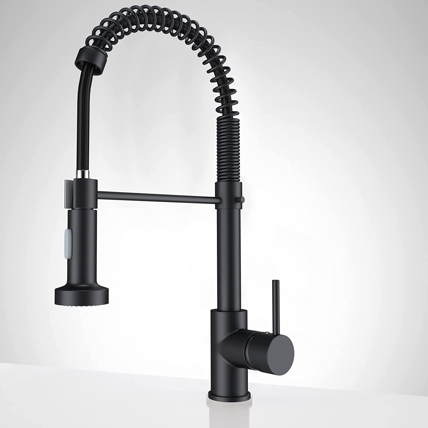 Zovajonia Black Kitchen Faucet With Pull Out Sprayer For Kitchen Sink Single Hole Commercial