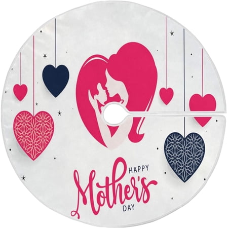 ZHANZZK Beautiful Mother Love Xmas Christmas Tree Skirt Stand Mat for Holiday Party Decoration Indoor Outdoor 36 inches