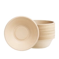 [50 Count]Sugarfiber by Harvest Pack 32oz Round Paper Bowls - Compostable Heavy-Duty Eco-Friendly Disposable Bagasse Bowls Sugarcane Natural plant fibers for Meal Prep Takeout Dinnerware