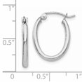 thumbnail image 4 of 14k White Gold 2mm Oval Tube Hoop Earrings, 4 of 8