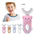 thumbnail image 1 of 4 Pack Kids U-Shaped Toothbrush Toothbrush U Full Mouth Toothbrush Children's Manual Brush Head Food Grade Soft Silicone Brush Head Cleaning, 1 of 5
