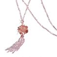 thumbnail image 1 of Collar de Cristal Sintético Yashi con Borlas Largas Color Rosa Modelo 28066, 1 of 5