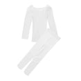 thumbnail image 7 of Doomiva Thermal Underwear Girls Boys Long John Set Fleece Lined Kids Base Layer Thermals Sets Ballet White M, 7 of 7