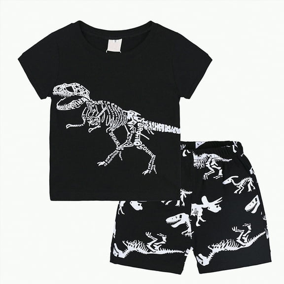 TOWED22 Toddler Baby Boy Baseball Outfit Embroidered Short Sleeve T-Shirt Plaid Print Shorts Set Golf Sports Theme Clothes(Black,2-3Years)