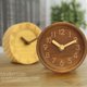 thumbnail image 4 of Reloj despertador creativo de madera maciza, reloj de mesa pequeño silencioso con aguja de madera a la moda, reloj de registro, 4 of 5