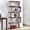 Oak with Black Edge - 5 Tier, variant on Kings Brand Furniture Nathan 4-Tier Modern Bookcase – Asymmetrical Wooden Bookshelf Storage Organizer, Freestanding Display Shelf for Living Room, Bedroom, Office – Oak/Black Finish