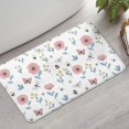 thumbnail image 2 of Pioneer Flower Floral Print Pattern Bathroom Rugs Mat, Non Slip Microfiber Bathroom Rug with Rubber Backing, Soft Mats for Bathroom Floor Tub Shower, 17"x30", 2 of 5