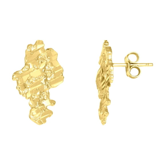 10k Yellow Gold Mens Nugget Stud Earrings Jewelry Gift for Men