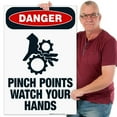 thumbnail image 2 of Pinch Points Watch Your Hands Sign, OSHA Danger Sign, (SI-3899) 24x36 Corrugated Plastic, 2 of 7