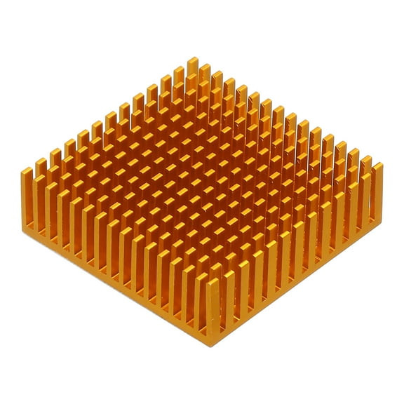Uxcell 1Pcs 50x50x15mm Heatsink Aluminum Radiator With Thermal Blue Sticker for Chip CPU, Power Transistor, FET, IC,Gold