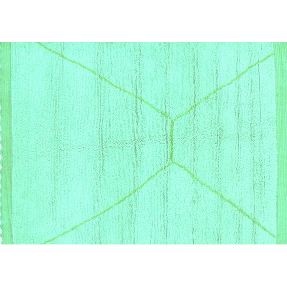 Ahgly Company Indoor Rectangle Solid Turquoise Blue Modern Area Rugs, 2' x 5'