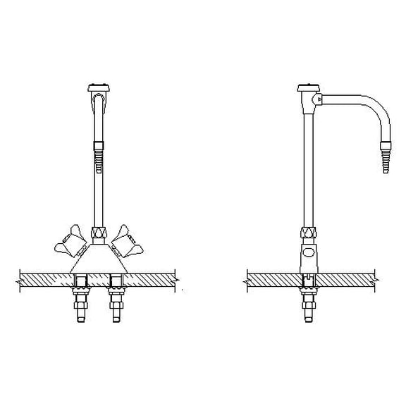Delta W6700-10 Double Handle Gooseneck Laboratory Mixing Faucet - Chrome
