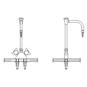 Delta W6700-10 Double Handle Gooseneck Laboratory Mixing Faucet - Chrome