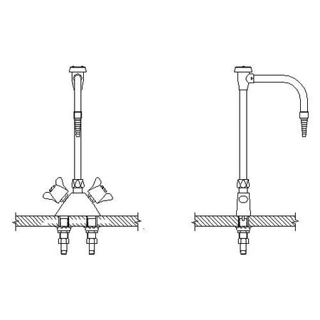 Delta W6700-10 Double Handle Gooseneck Laboratory Mixing Faucet - Chrome