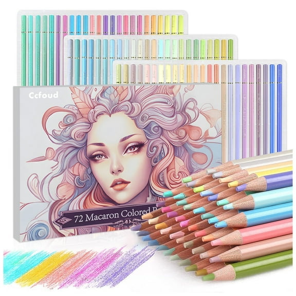72 Colored Pencil Set, Professional Pastel Coloring Pencils, Art Drawing Pencils for Adults Coloring Books Kids Beginners Blending Shading Sketching