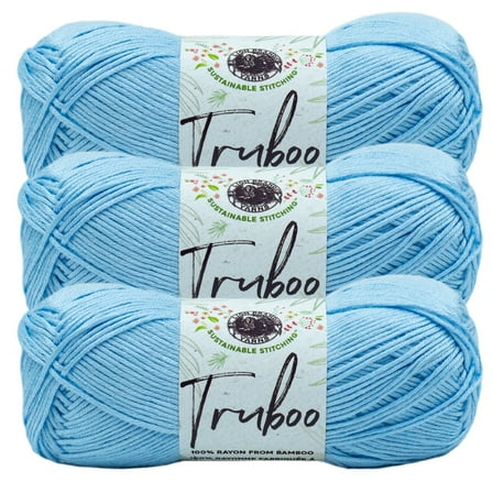 Lion Brand Yarn Truboo Light Blue Yarn 3 Pack
