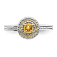 thumbnail image 4 of 925 Sterling Silver & Real 14kt Stackable Expressions Citrine Ring Size: 9; for Adults and Teens; for Women and Men, 4 of 5