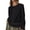 t-Black4452322, variant on TEDOYE Women Tshirts Full Sleeve Casual Loose Fit Solid Color Crew Neck Breathable Linen Blend Top For Everyday Wear,Black,L