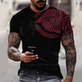 thumbnail image 2 of TSADFHJI T-Shirts pour Hommes Manches Courtes Automne Mode Printemps Été Décontracté Manches Courtes Col Rond T-Shirts Imprimés Haut Blouse TTTG Vin, 2 of 4