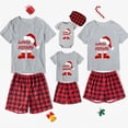 thumbnail image 2 of Pijamas familiares a juego de Navidad, diseño exclusivo, sombrero de Navidad, elfo, Papá Noel, conjunto de Pijamas cortos, 2 of 3